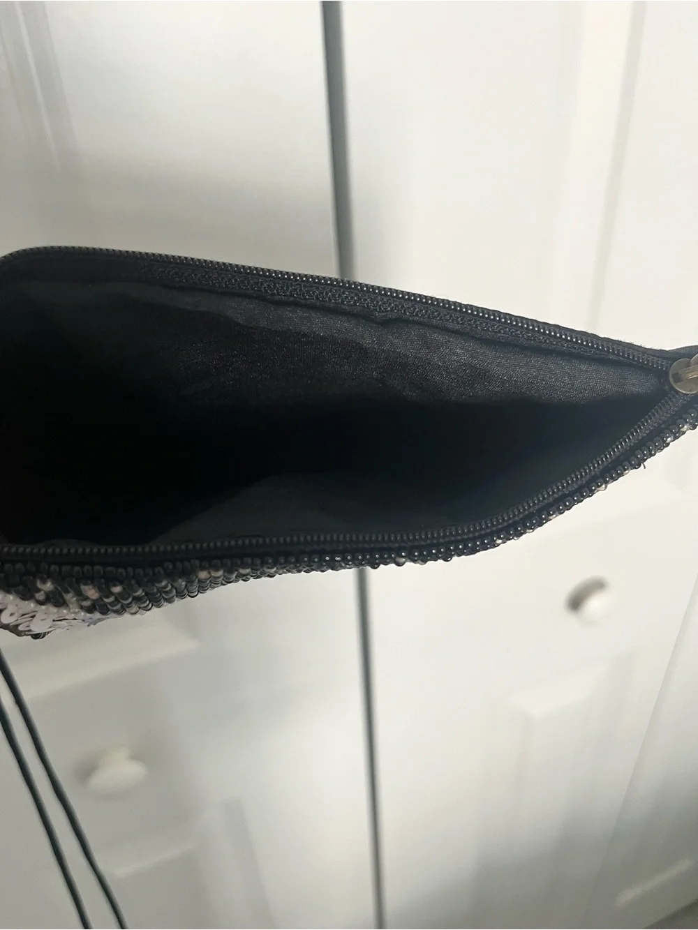 Beaded Wristlet with Olive Martini Cocktail, Black, Silver, Lime and Red